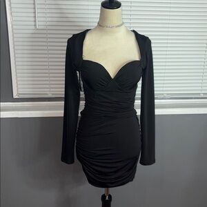 NWT Vanilla Bella Boutique Black Long Sleeve Dress